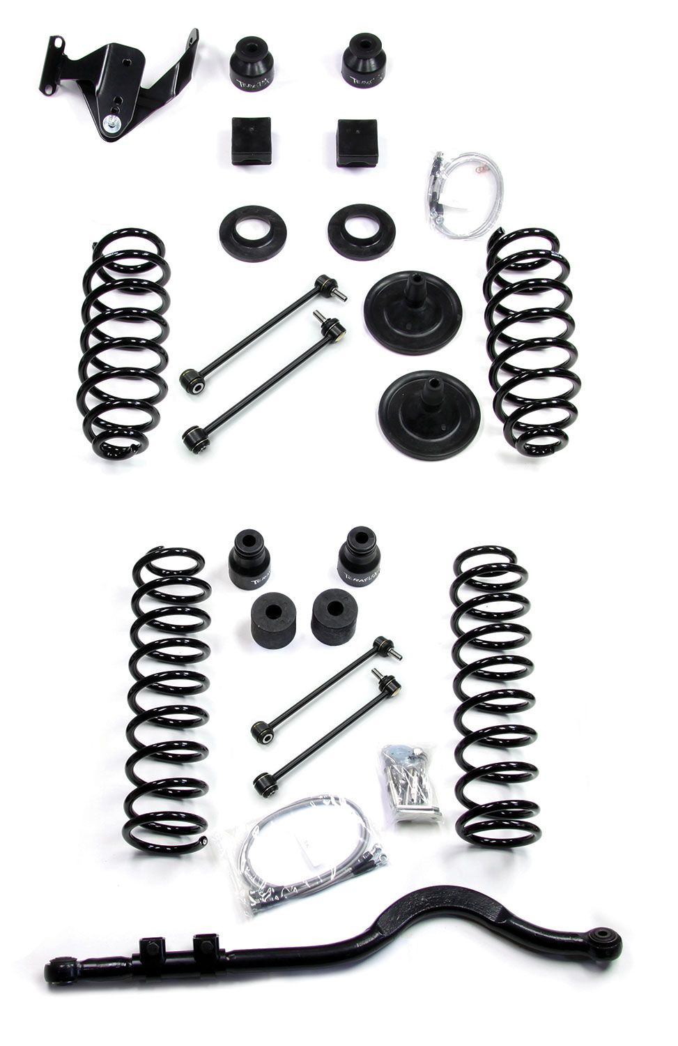 JK 4dr: 4" Coil Spring Lift Kit w/ Track Bar – No Shocks
