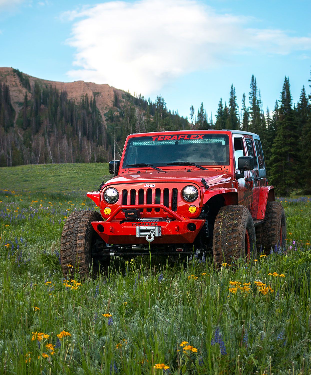 JK: RockGuard Epic Front Bumper w/ Hoop – Offset Drum Winch
