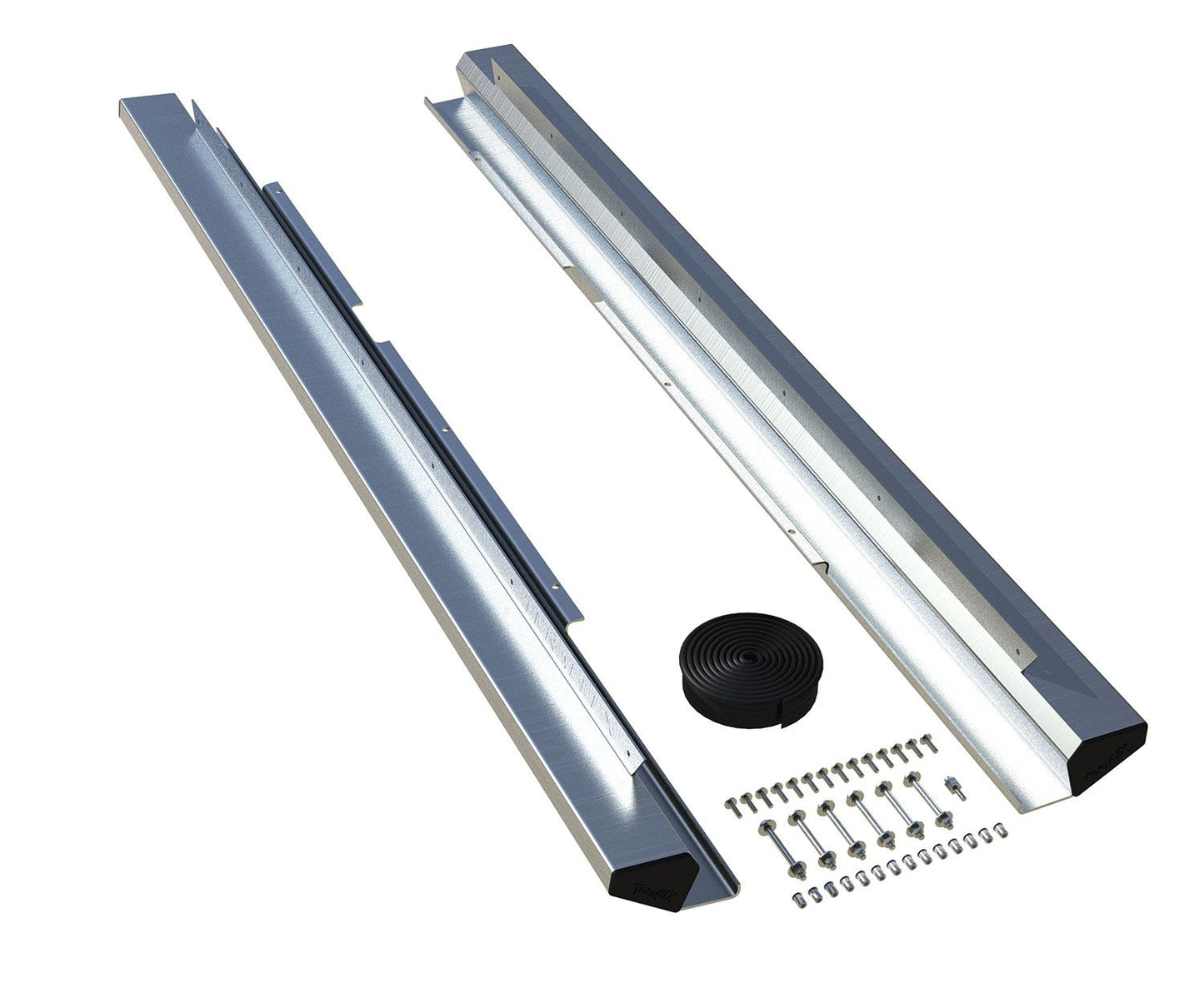 JK 4dr: RockGuard Aluminum Rock Slider Kit – Raw