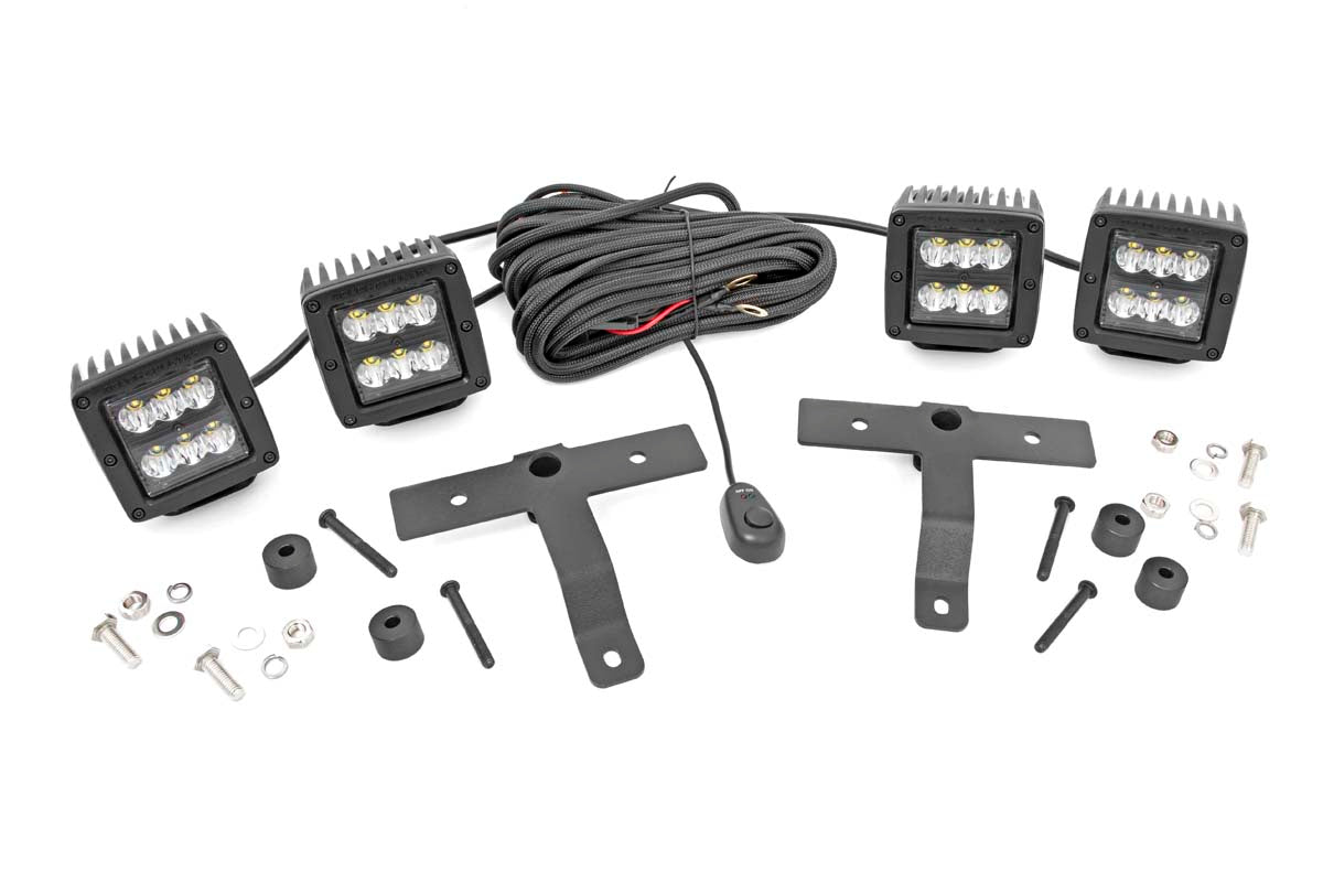 Jeep Quad LED Light Pod Kit - Black Series (18-21 JL / 20-21 Gladiator)