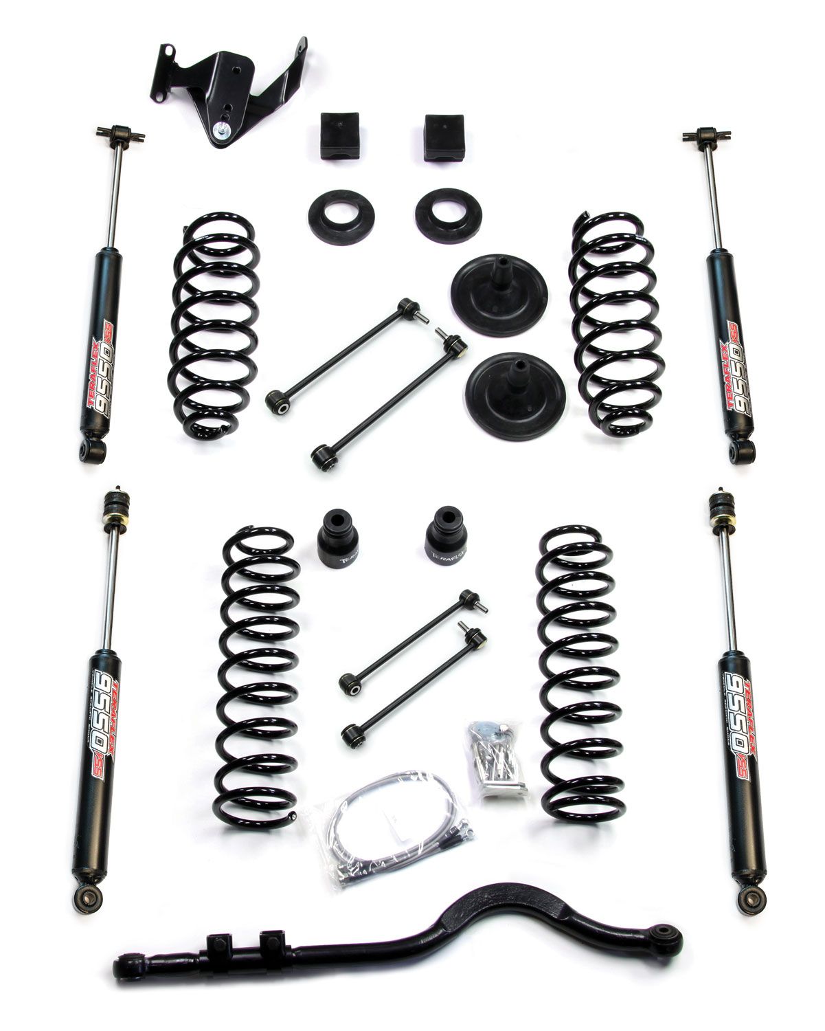 JK 4dr: 3" Coil Spring Base Lift Kit w/ Front Track Bar & 9550 VSS Twin-Tube