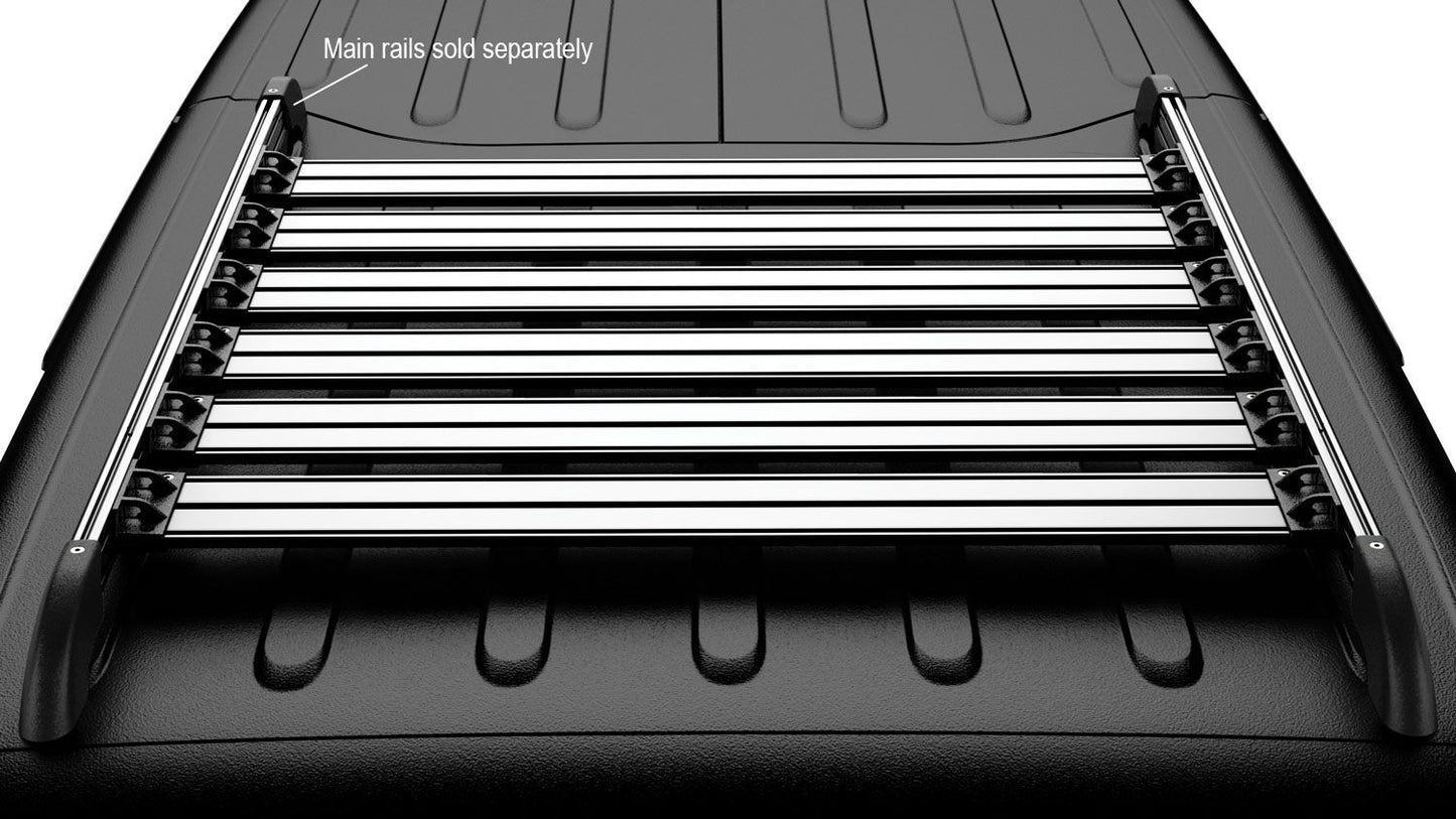 JK 4dr: Nebo Roof Rack Cargo Slat Kit – Silver