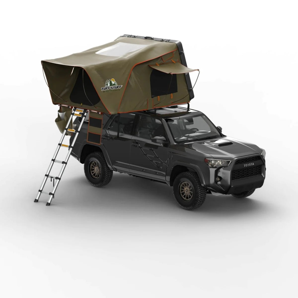 TUFF STUFF® OVERLAND ALPHA™ HARD TOP SIDE OPEN TENT, BLACK, 4 PERSON